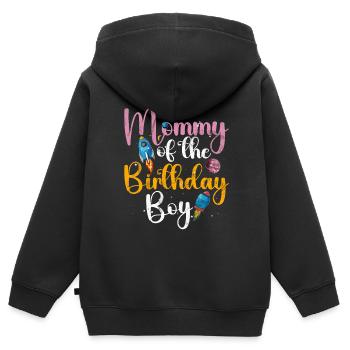 Mutter Des Geburtstagskinders Raum Astronauten - Kinder Premium Organic Zip Hoodie - Schwarz - Hinten - AI Model Kid Male (0cm)