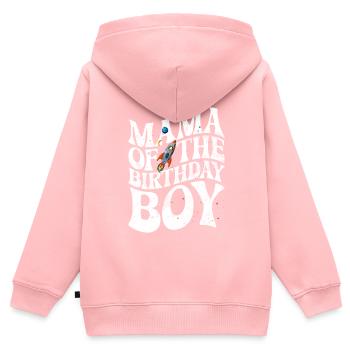 Astronautes de l’espace de la mère de la fille d’anniversaire - Sweat Premium à capuche zippé enfant bio - rose - Dos - AI Model Kid Female (0cm)