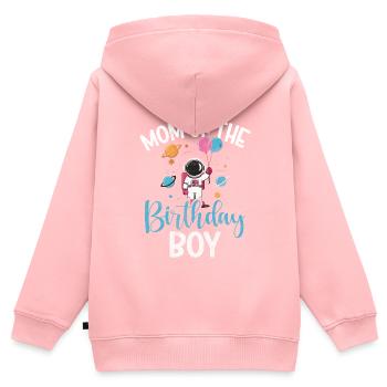 Astronautes de l’espace de la mère de la fille d’anniversaire - Sweat Premium à capuche zippé enfant bio - rose - Dos - AI Model Kid Female (0cm)