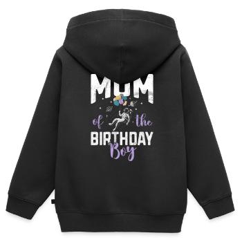 Mutter Des Geburtstagskinders Raum Astronauten - Kinder Premium Organic Zip Hoodie - Schwarz - Hinten - AI Model Kid Male (0cm)