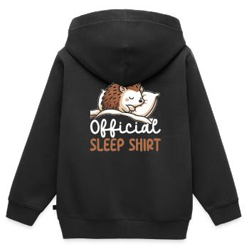 Offizieller Schlafhaus Hedgehog PJ Sleeping - Kinder Premium Organic Zip Hoodie - Schwarz - Hinten - AI Model Kid Male (0cm)