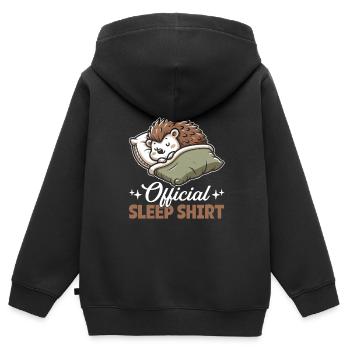 Offizieller Schlafhaus Hedgehog PJ Sleeping - Kinder Premium Organic Zip Hoodie - Schwarz - Hinten - AI Model Kid Male (0cm)