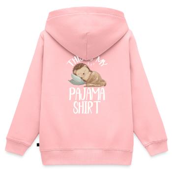 Offizieller Schlafhaus Hedgehog PJ Sleeping - Kinder Premium Organic Zip Hoodie - Rosa - Hinten - AI Model Kid Female (0cm)