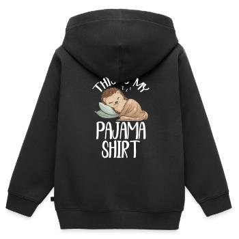 Offizieller Schlafhaus Hedgehog PJ Sleeping - Kinder Premium Organic Zip Hoodie - Schwarz - Hinten - AI Model Kid Male (0cm)