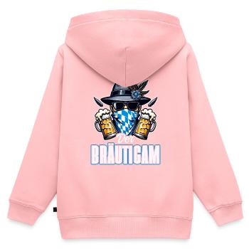 Le marié Funny EVJ - Sweat Premium à capuche zippé enfant bio - rose - Dos - AI Model Kid Female (0cm)