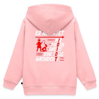 Le marié Funny EVJ - Sweat Premium à capuche zippé enfant bio - rose - Dos - AI Model Kid Female (0cm)
