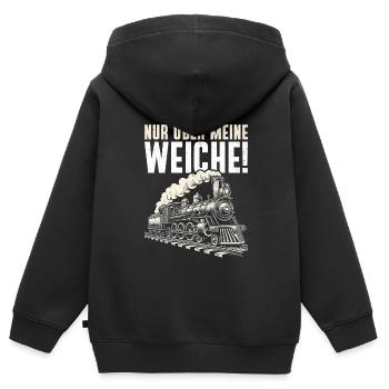 Railway Model Railway Steam Locomotive Trains - Kids Premium Organic Zip-up Hoodie - black - Back - AI Model Kid Male (0cm)