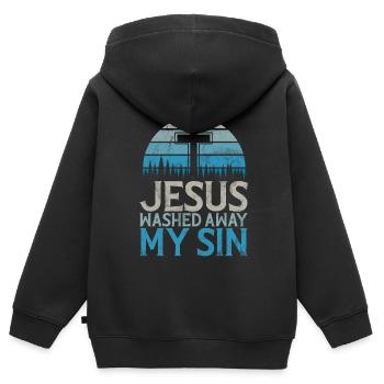 Taufe Getaufte Christliche Jesusgott -Bibel - Kinder Premium Organic Zip Hoodie - Schwarz - Hinten - AI Model Kid Male (0cm)