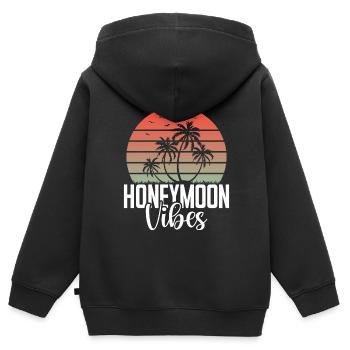 Flitterwochen Ehemann Ehefrau Paare Urlaubs - Kinder Premium Organic Zip Hoodie - Schwarz - Hinten - AI Model Kid Male (0cm)