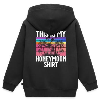 Flitterwochen Ehemann Ehefrau Paare Urlaubs - Kinder Premium Organic Zip Hoodie - Schwarz - Hinten - AI Model Kid Male (0cm)