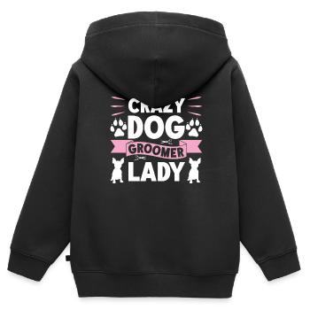 Dog Puppy Pet Care Job Salon - Kids Premium Organic Zip-up Hoodie - black - Back - AI Model Kid Male (0cm)