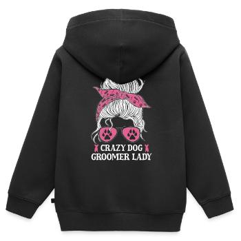 Hundegruamwelpen Haustier -Pflege -Job Salon - Kinder Premium Organic Zip Hoodie - Schwarz - Hinten - AI Model Kid Male (0cm)