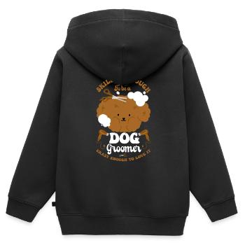 Hundegruamwelpen Haustier -Pflege -Job Salon - Kinder Premium Organic Zip Hoodie - Schwarz - Hinten - AI Model Kid Male (0cm)