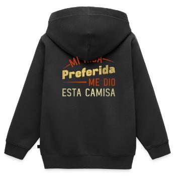 Spanischer Vater Zweisprachiger Latino Vatertag - Kinder Premium Organic Zip Hoodie - Schwarz - Hinten - AI Model Kid Male (0cm)