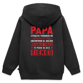 Spanischer Vater Zweisprachiger Latino Vatertag - Kinder Premium Organic Zip Hoodie - Schwarz - Hinten - AI Model Kid Male (0cm)