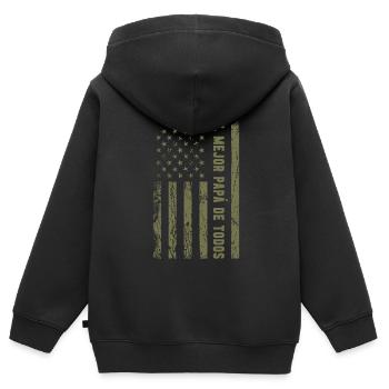 Spanischer Vater Zweisprachiger Latino Vatertag - Kinder Premium Organic Zip Hoodie - Schwarz - Hinten - AI Model Kid Male (0cm)