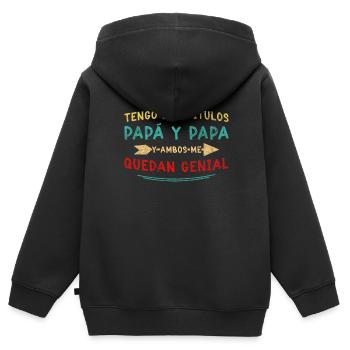Spanischer Vater Zweisprachiger Latino Vatertag - Kinder Premium Organic Zip Hoodie - Schwarz - Hinten - AI Model Kid Male (0cm)