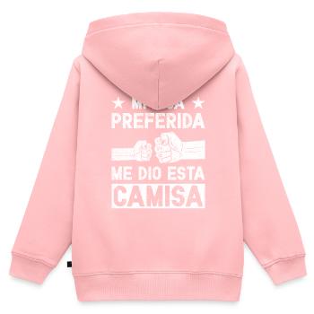 Spanischer Vater Zweisprachiger Latino Vatertag - Kinder Premium Organic Zip Hoodie - Rosa - Hinten - AI Model Kid Female (0cm)
