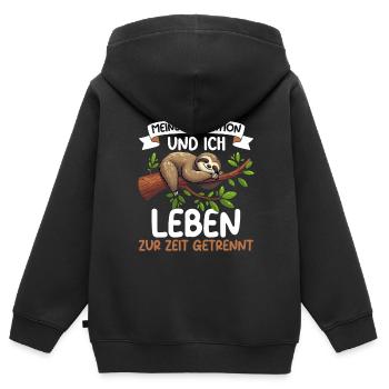 Ma motivation et moi vivons actuellement séparément - Sweat Premium à capuche zippé enfant bio - noir - Dos - AI Model Kid Male (0cm)