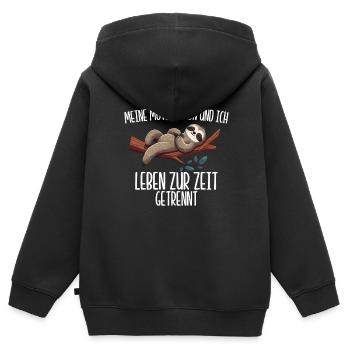Ma motivation et moi vivons actuellement séparément - Sweat Premium à capuche zippé enfant bio - noir - Dos - AI Model Kid Male (0cm)