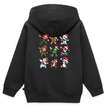 Dabbing Santa Elf Christmas Dance Squad Trendy - Kids Premium Organic Zip-up Hoodie - black - Back - AI Model Kid Male (0cm)
