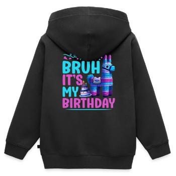 Lama Pinata Süße Alpaka -Tiergeburtstagsfiesta - Kinder Premium Organic Zip Hoodie - Schwarz - Hinten - AI Model Kid Male (0cm)