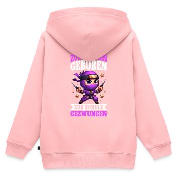 Zum Zocken geboren zur Schule gezwungen Ninja - Kinder Premium Organic Zip Hoodie - Rosa - Hinten - AI Model Kid Female (0cm)