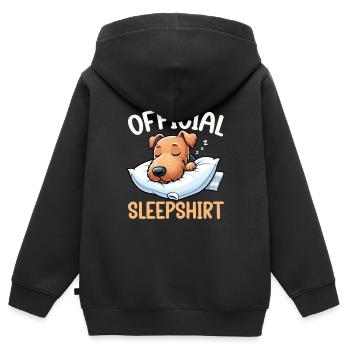 Offizieller Schlafhaus Airedale Terrier - Kinder Premium Organic Zip Hoodie - Schwarz - Hinten - AI Model Kid Male (0cm)