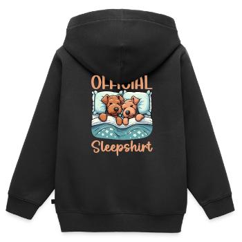 Offizieller Schlafhaus Airedale Terrier - Kinder Premium Organic Zip Hoodie - Schwarz - Hinten - AI Model Kid Male (0cm)