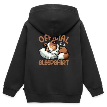 Official Sleeper Collie Lover Sleeps - Kids Premium Organic Zip-up Hoodie - black - Back - AI Model Kid Male (0cm)