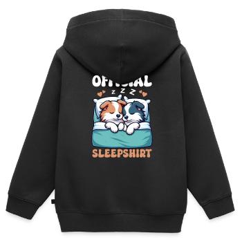 Official Sleeper Collie Lover Sleeps - Kids Premium Organic Zip-up Hoodie - black - Back - AI Model Kid Male (0cm)