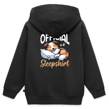 Official Sleeper Collie Lover Sleeps - Kids Premium Organic Zip-up Hoodie - black - Back - AI Model Kid Male (0cm)