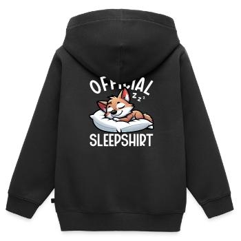 Offizieller Schlafhaus Kojote -Liebhaber Lustig - Kinder Premium Organic Zip Hoodie - Schwarz - Hinten - AI Model Kid Male (0cm)