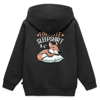 Offizieller Schlafhaus Kojote -Liebhaber Lustig - Kinder Premium Organic Zip Hoodie - Schwarz - Hinten - AI Model Kid Male (0cm)