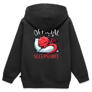 Official Sleeper Dragon Sweet Lazy - Kids Premium Organic Zip-up Hoodie - black - Back - AI Model Kid Male (0cm)
