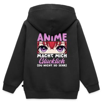 Anime Manga Otaku Japan Kawaii Waifu Anime Cosplay - Kids Premium Organic Zip-up Hoodie - black - Back - AI Model Kid Male (0cm)