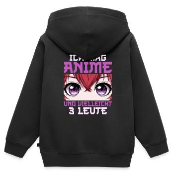 Anime Manga Otaku Japan Kawaii Waifu Anime Cosplay - Kids Premium Organic Zip-up Hoodie - black - Back - AI Model Kid Male (0cm)