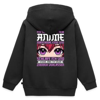 Anime Manga Otaku Japan Waifu Anime Girl Cosplay - Kids Premium Organic Zip-up Hoodie - black - Back - AI Model Kid Male (0cm)