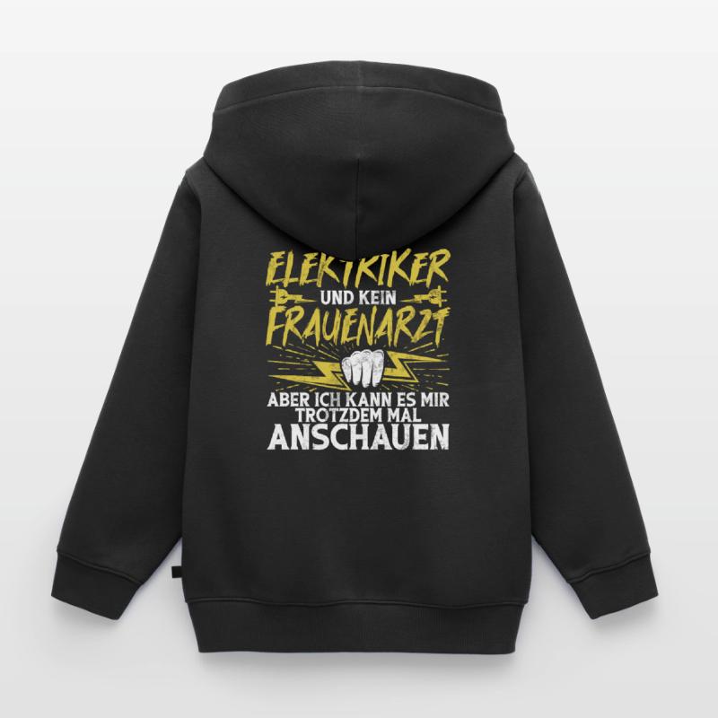 Electronics Technician Electrics Profession Volt Electrical Engineering Kids Premium Organic Zip-up Hoodie