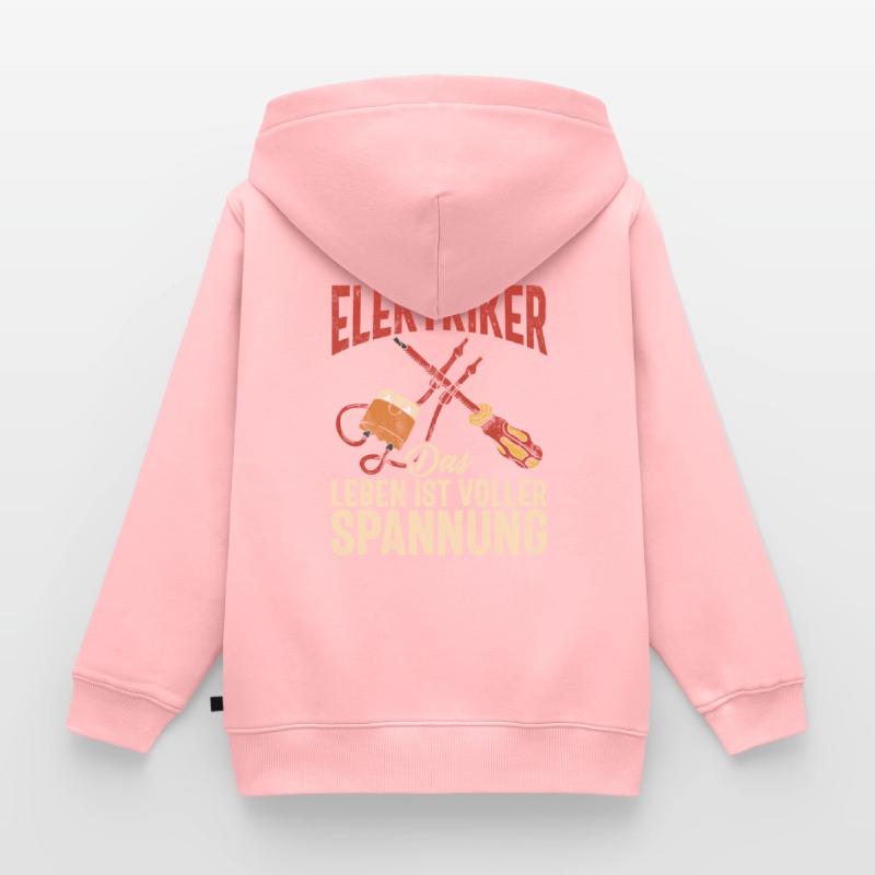 Electronics Technician Electrics Profession Volt Electrical Engineering Kids Premium Organic Zip-up Hoodie