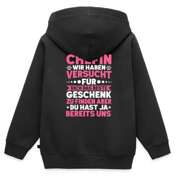 Patron fier d’un collègue d’excellents employés - Sweat Premium à capuche zippé enfant bio - noir - Dos - AI Model Kid Male (0cm)
