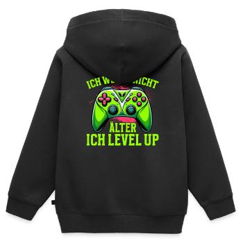 Jeux Gamer Gamer Lecteur vidéo Console PC Jeux - Sweat Premium à capuche zippé enfant bio - noir - Dos - AI Model Kid Male (0cm)