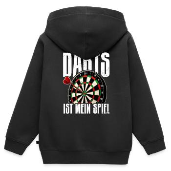 Fléchettes Jeu de fléchettes Jeu de fléchettes Jeu de fléchettes - Sweat Premium à capuche zippé enfant bio - noir - Dos - AI Model Kid Male (0cm)