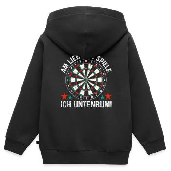 Fléchettes Jeu de fléchettes Jeu de fléchettes Jeu de fléchettes - Sweat Premium à capuche zippé enfant bio - noir - Dos - AI Model Kid Male (0cm)