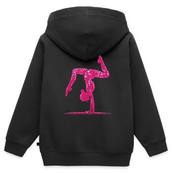Gymnastics Gymnast Acrobatics Gymnast - Kids Premium Organic Zip-up Hoodie - black - Back - AI Model Kid Male (0cm)