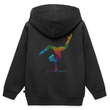 Gymnastics Gymnast Acrobatics Gymnast - Kids Premium Organic Zip-up Hoodie - black - Back - AI Model Kid Male (0cm)