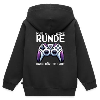 Nur Noch Eine Runde Dann Hör Ich Auf Konsolen - Kinder Premium Organic Zip Hoodie - Schwarz - Hinten - AI Model Kid Male (0cm)