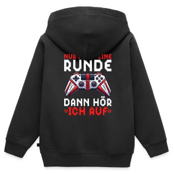 Nur Noch Eine Runde Dann Hör Ich Auf Konsolen - Kinder Premium Organic Zip Hoodie - Schwarz - Hinten - AI Model Kid Male (0cm)