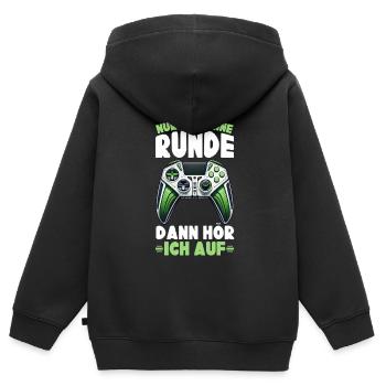Nur Noch Eine Runde Dann Hör Ich Auf Konsolen - Kinder Premium Organic Zip Hoodie - Schwarz - Hinten - AI Model Kid Male (0cm)