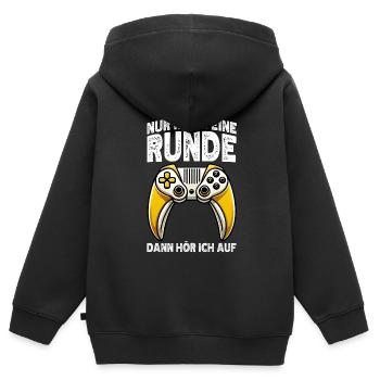 Nur Noch Eine Runde Dann Hör Ich Auf Konsolen - Kinder Premium Organic Zip Hoodie - Schwarz - Hinten - AI Model Kid Male (0cm)
